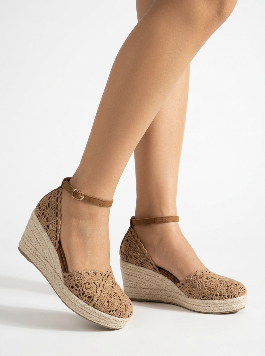 Élodie – Woven Platform Wedge Sandals