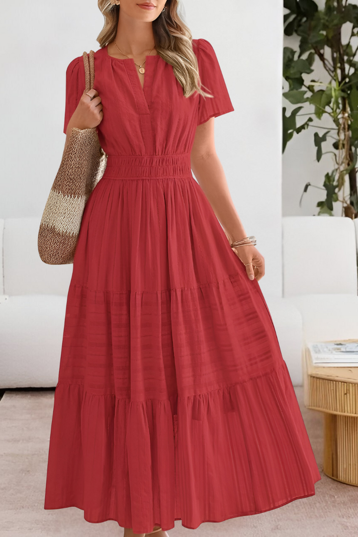 Dominique | Women’s Boho Smocked Midi Dress