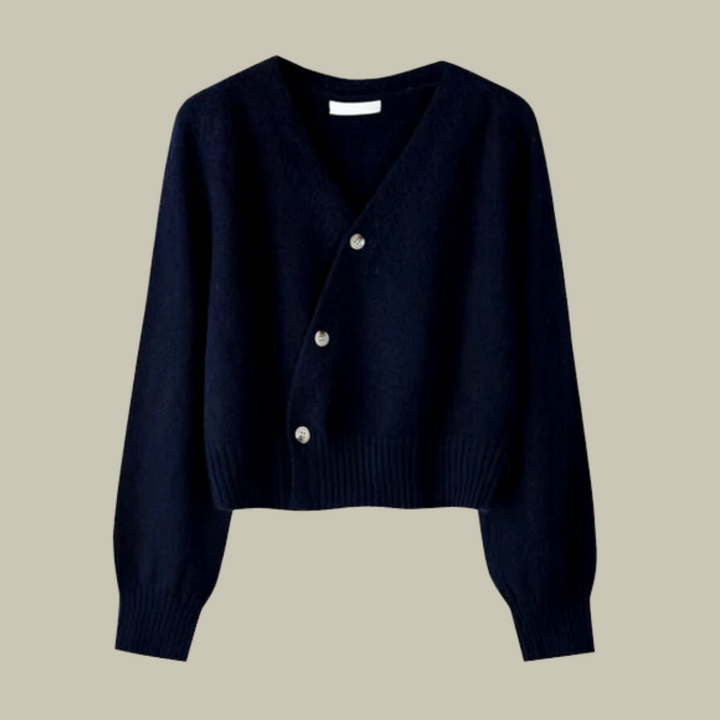 Harper | Women’s Cross Button V Neck Merino And Wool Sweaters