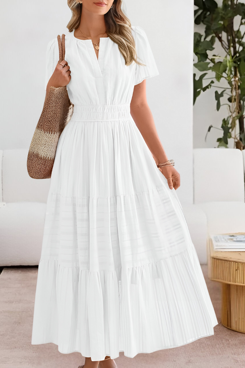 Dominique | Women’s Boho Smocked Midi Dress