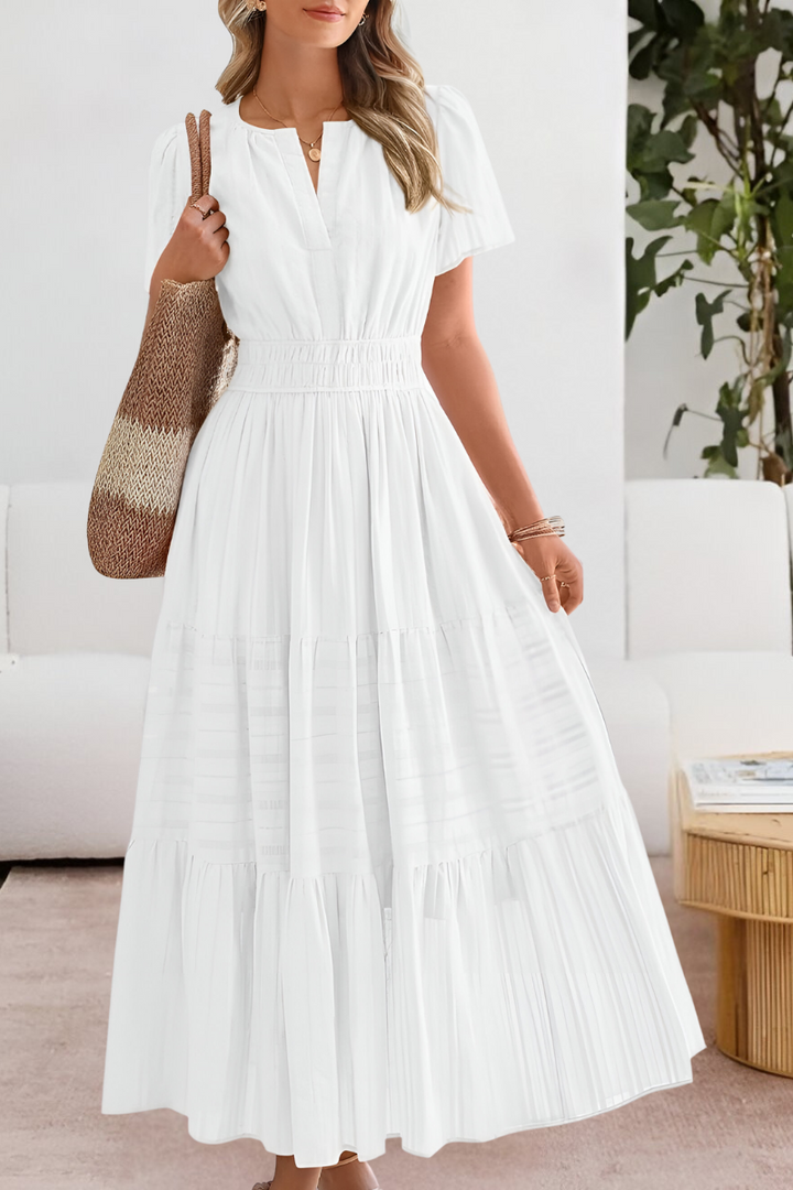 Dominique | Women’s Boho Smocked Midi Dress