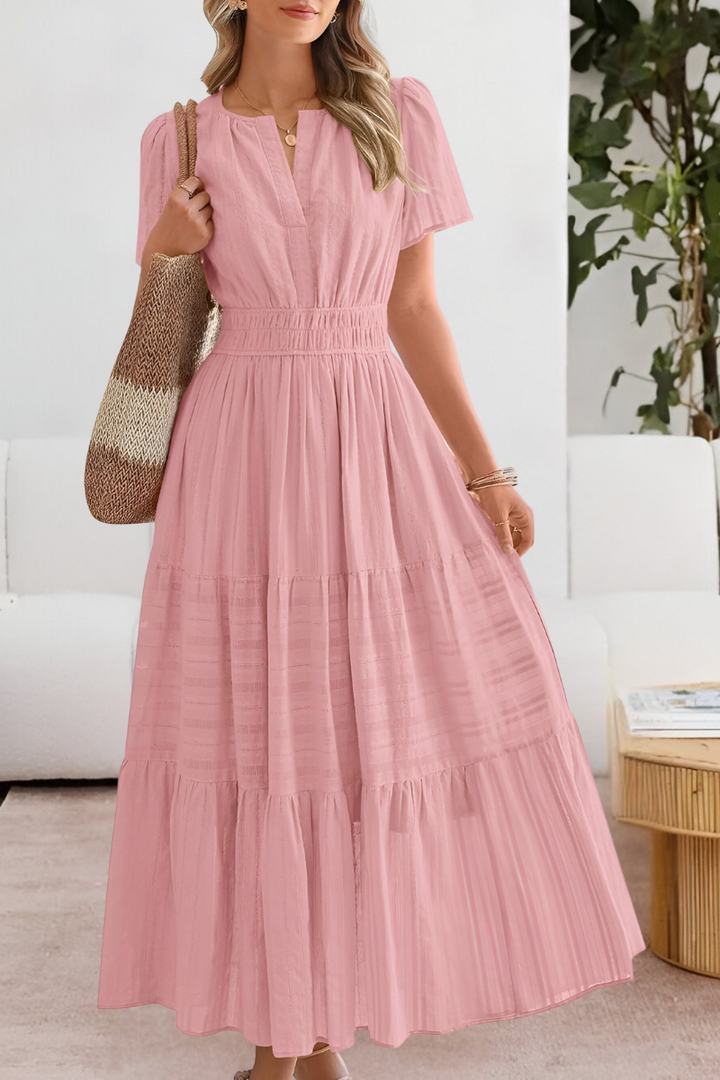 Dominique | Women’s Boho Smocked Midi Dress