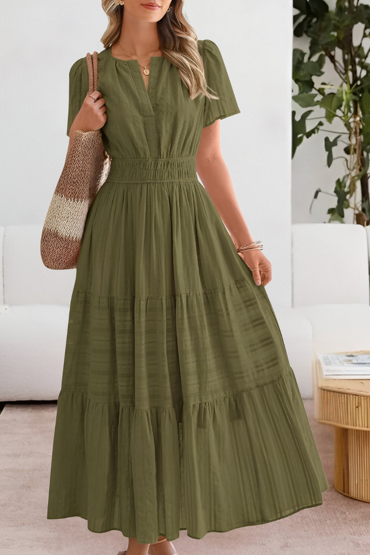 Dominique | Women’s Boho Smocked Midi Dress
