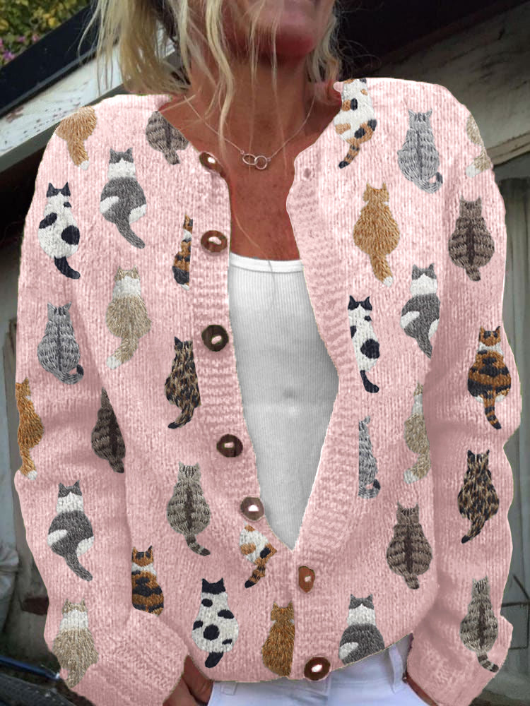 Bramley | Cat Print Cardigan