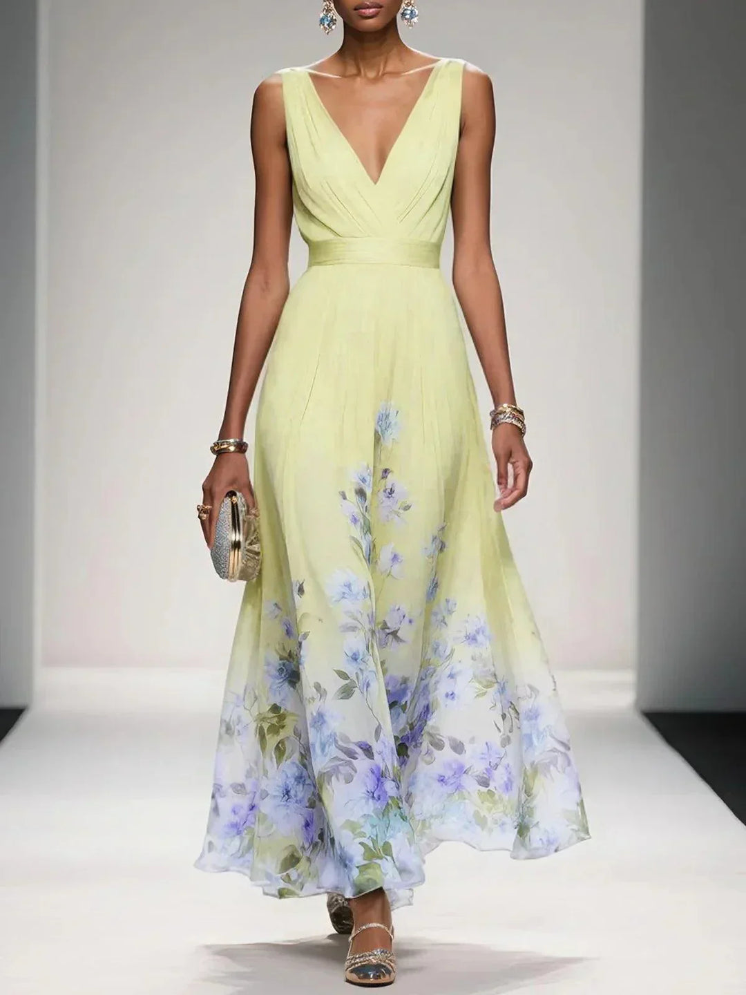 Fiona | Women Floral Print Wedding Guest Dress