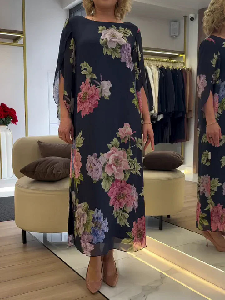 Bernadette | Floral Print Chiffon Maxi Dress