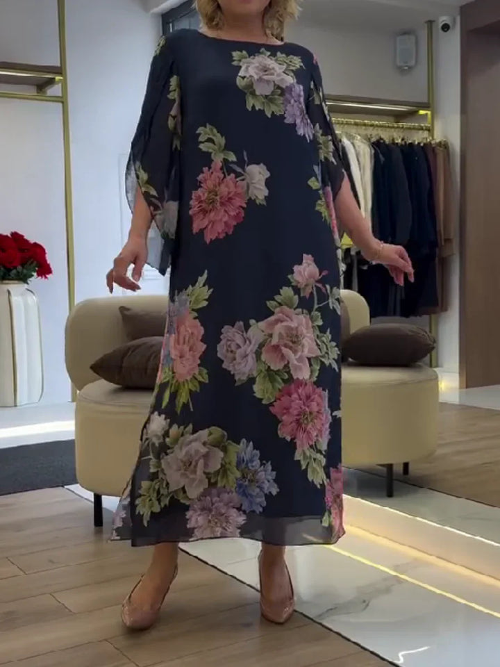 Bernadette | Floral Print Chiffon Maxi Dress