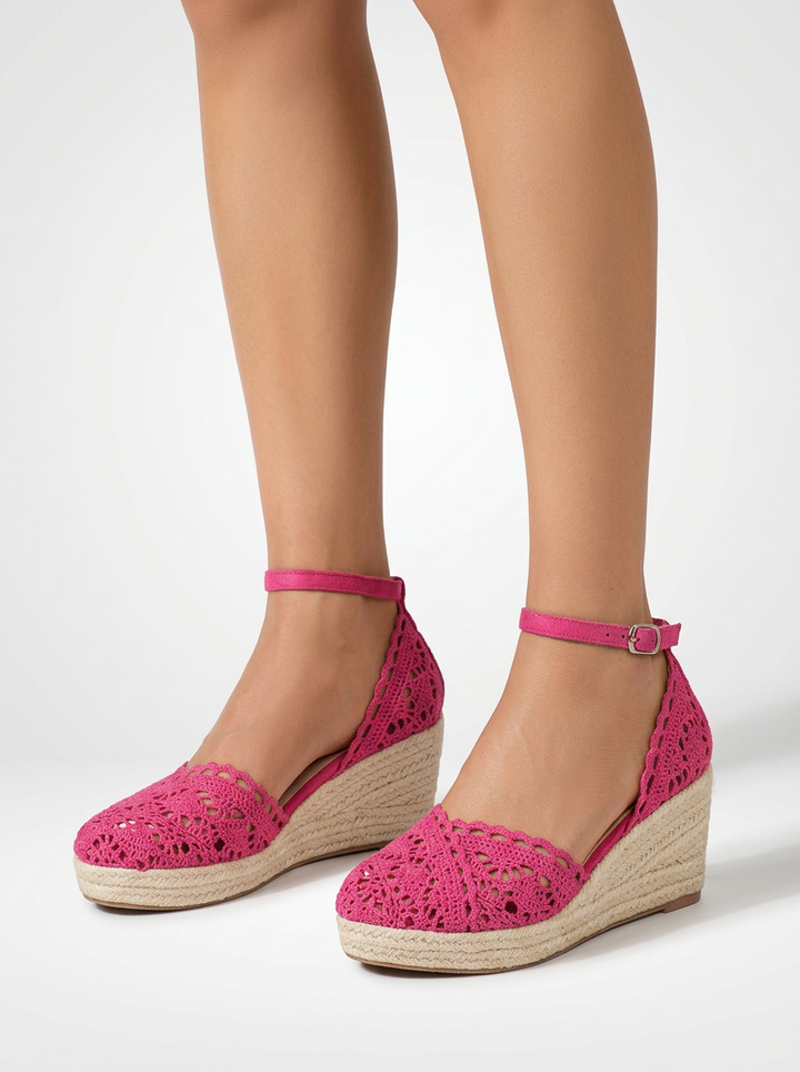 Élodie – Woven Platform Wedge Sandals