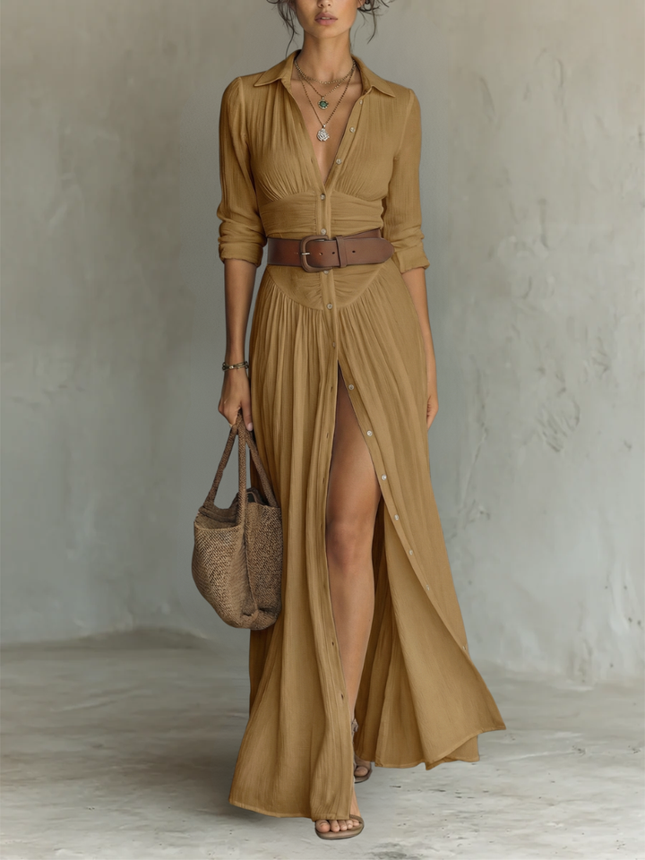 ESSENTIAL | Long Pleated Maxi Dress