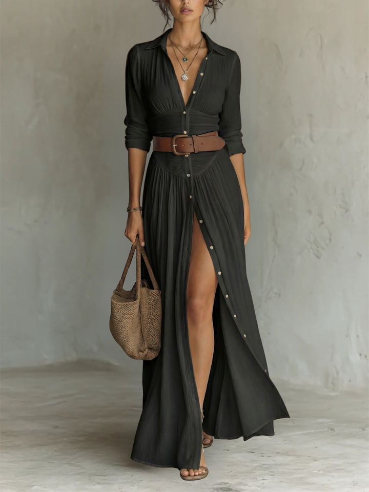 ESSENTIAL | Long Pleated Maxi Dress