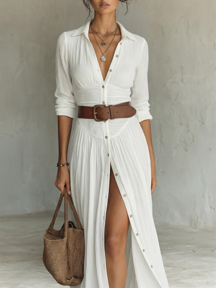 ESSENTIAL | Long Pleated Maxi Dress