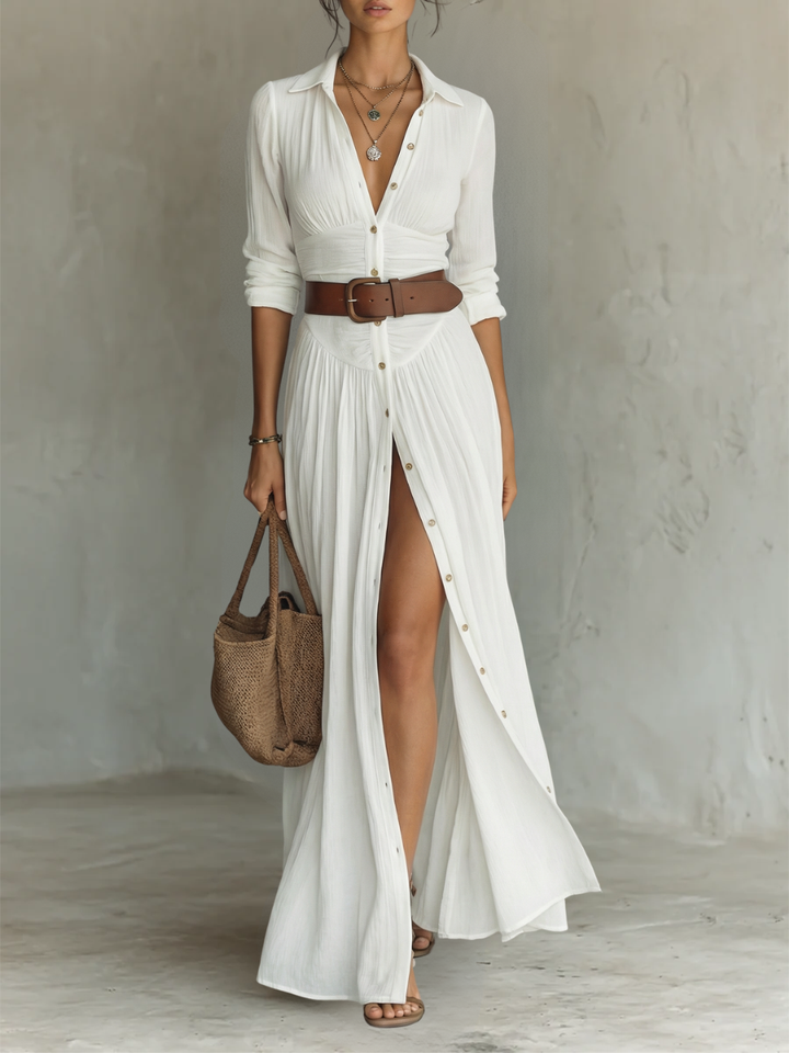 ESSENTIAL | Long Pleated Maxi Dress