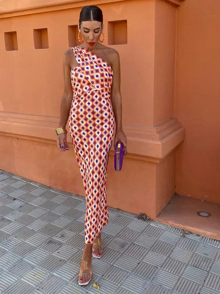 Dakota | Stylish Women’s One-Shoulder Printed Dress
