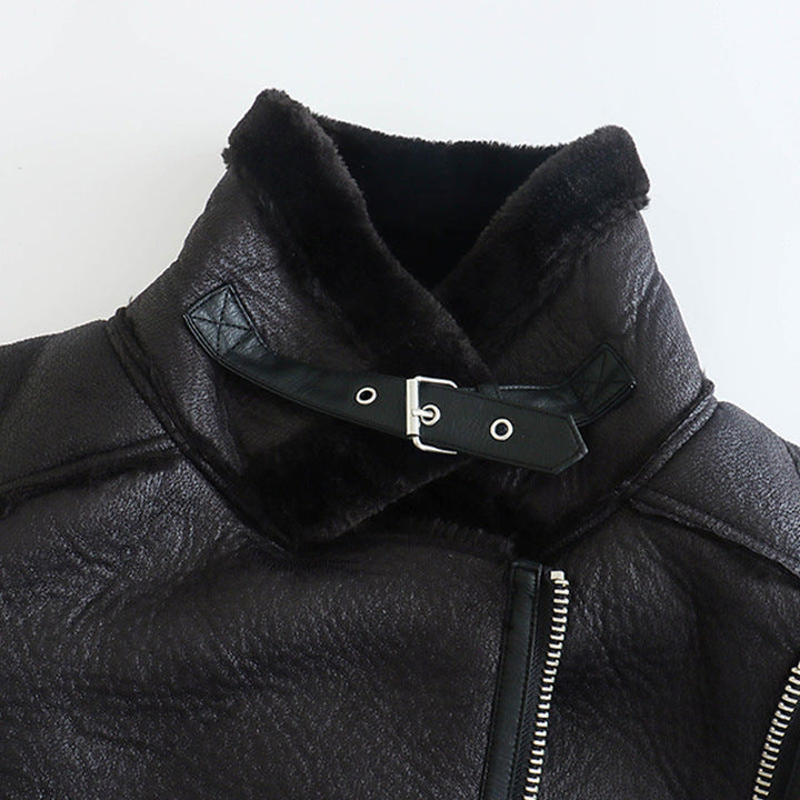 Ivanna | Fur Leather Jacket