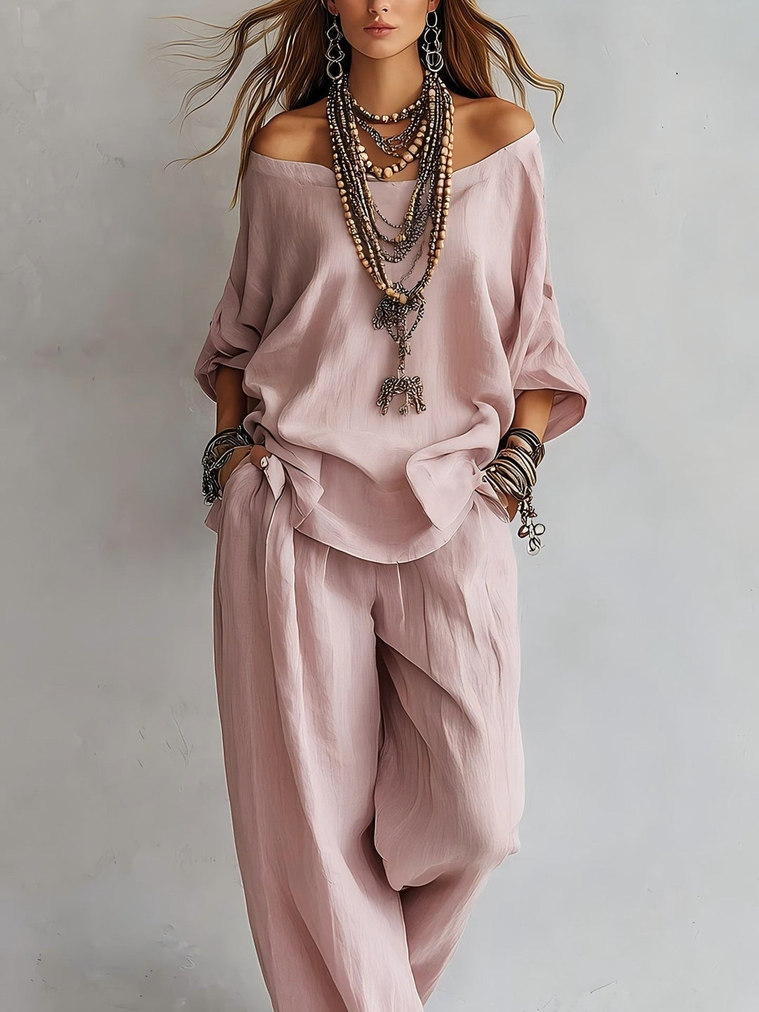 Linen Boho Two-Piece Set